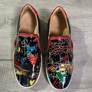 Christian Louboutin Artistic Multicolor Slip-On Sneakers No Box